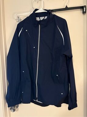 FootJoy Navy Windbreaker with White Accents size medium new nwt msrp 450$